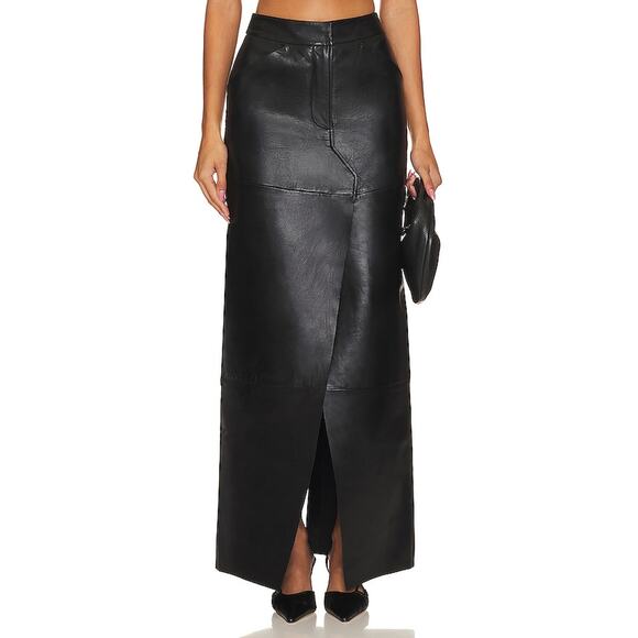 Lamarque 'Mariette' Black Leather Maxi Skirt Size S - NWT - Picture 1 of 5
